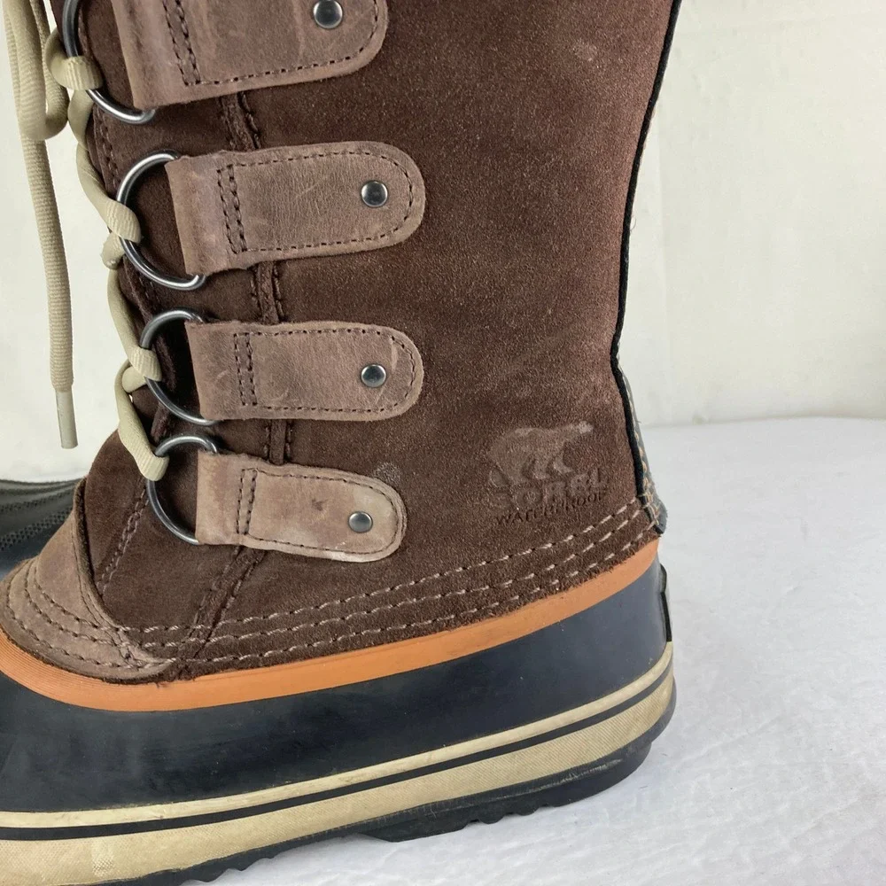 Sorel Joan of Arctic‎ Snow Boots Women 9 Brown Waterproof Faux Fur Gorpcore